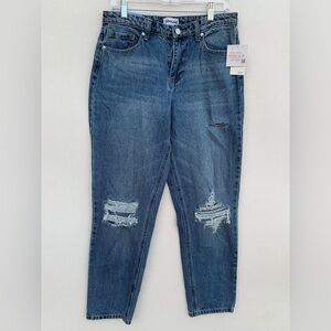 Abound Women’s High-Rise Mom Jeans Size 29 | Medium Destroy Wash Boyfriend